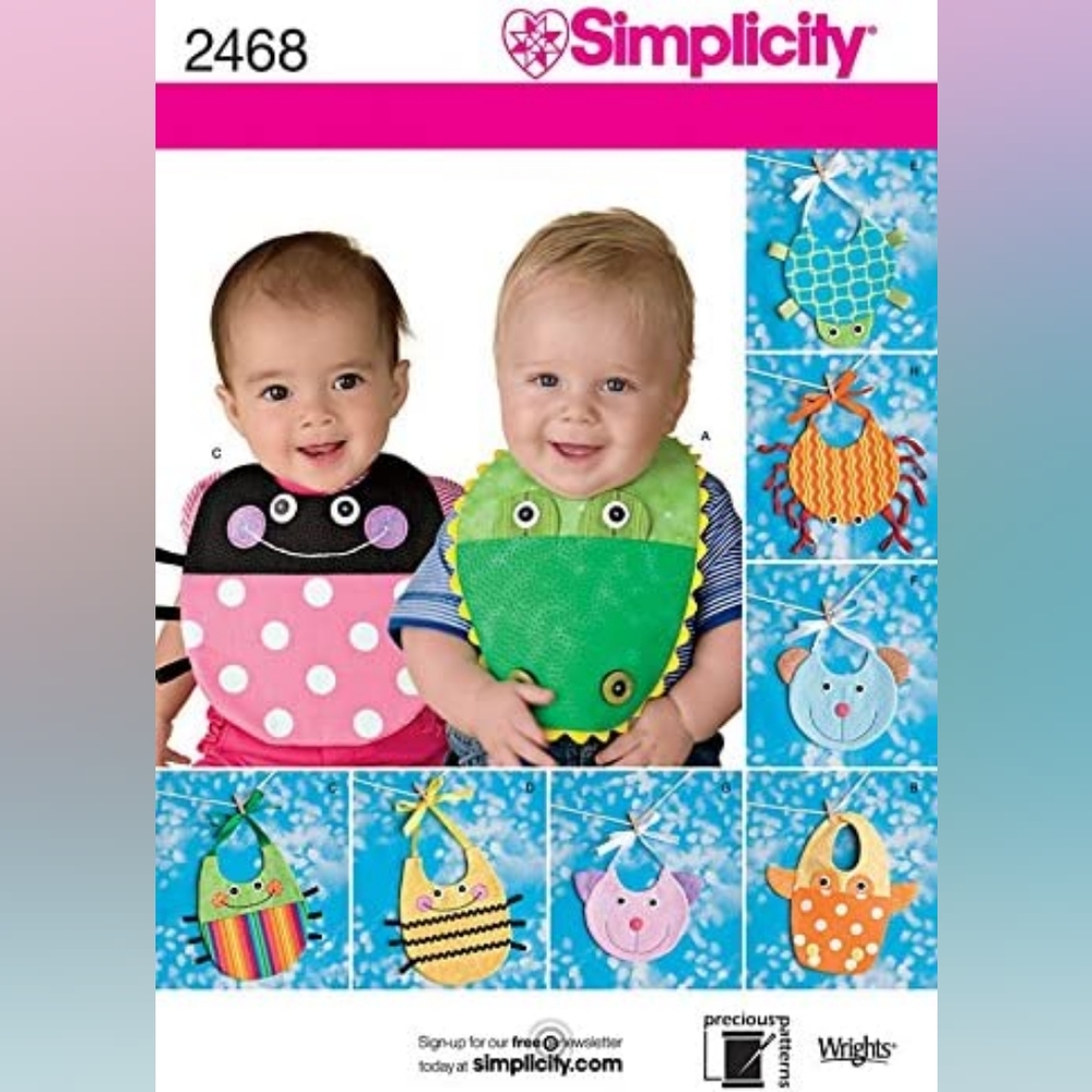 2/$10 OR 3/$15 PATTERNS Simplicity 2468 Baby Bibs